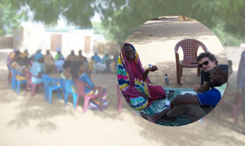 Village facilitator of Keur Mbaye Seyni, Thies, with research collaborator Ben Cislaghi and translator, Malik Ba.