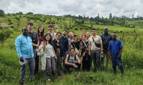 Group of staff and students during a fieldwork trip to Rwanda.